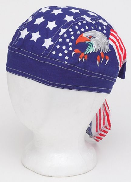 AC232<br>Cotton Skull Cap W/ Eagle, Stars & Stripes