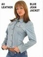 DLJ282<br>Ladies Genuine Leather "Denim" Jacket w/ Studs