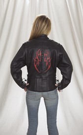 DLJ255-01<br>Ladies Naked Cowhide Motorcycle jacket