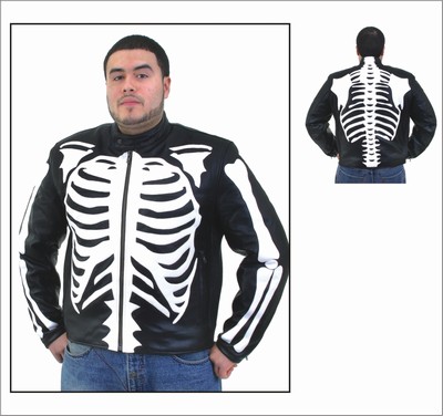 DMJ801<br>Mens Top Grade Soft Leather Skeleton Jacket 