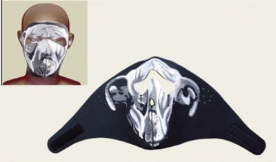 FM13<br>White Bulldog Face mask with velcro strap on back