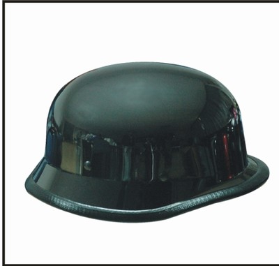 HC102-01<br>Black Chrome German shiny novelty helmet, Y-strap, Q-release