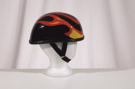 H2401<br>Eagle shiny novelty helmet with flame Y-strap, Q-release