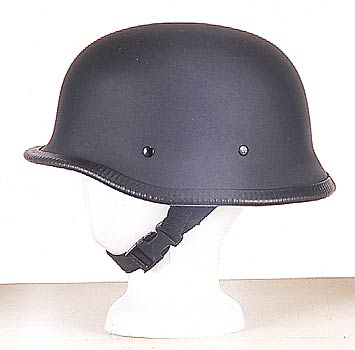H502<br>German novelty flat black helmet, Y-strap, Q-release