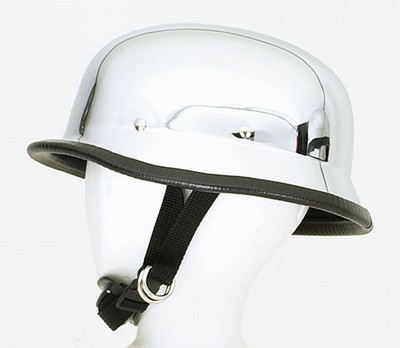 HC102<br>Chrome german novelty helmet Y-strap, Q-release
