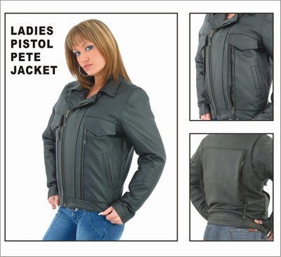 DLJ800<br>Ladies Soft Leather Pistol Pete Jacket  