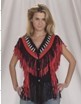 LV430<br>Ladies vest with beads, bone, braid and fringe with snaps