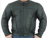 DMJ700-SS<br>Mens Leather Motorcycle Jacket with zipout lining 