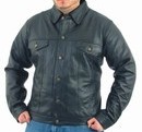 DMJ778<br>Mens leather shirt with buttons
