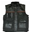 MV306<br>Mens Leather & Lightweight Mesh Cargo Vest
