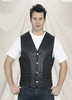 MV318-01<br>Deluxe Leather Vest w/ Side Laces - Braid - Buffalo Nickel Snaps (Naked Leather)