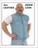 MV322<br>Leather Vest w/ Denim Look